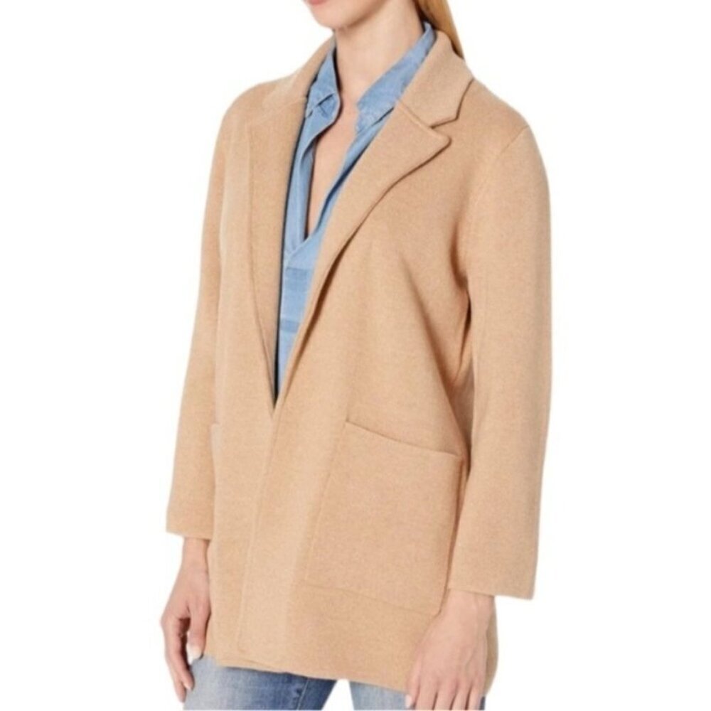 J. Crew Sophie Sweater Blazer Heather Khaki  Pockets Open Front Size XS